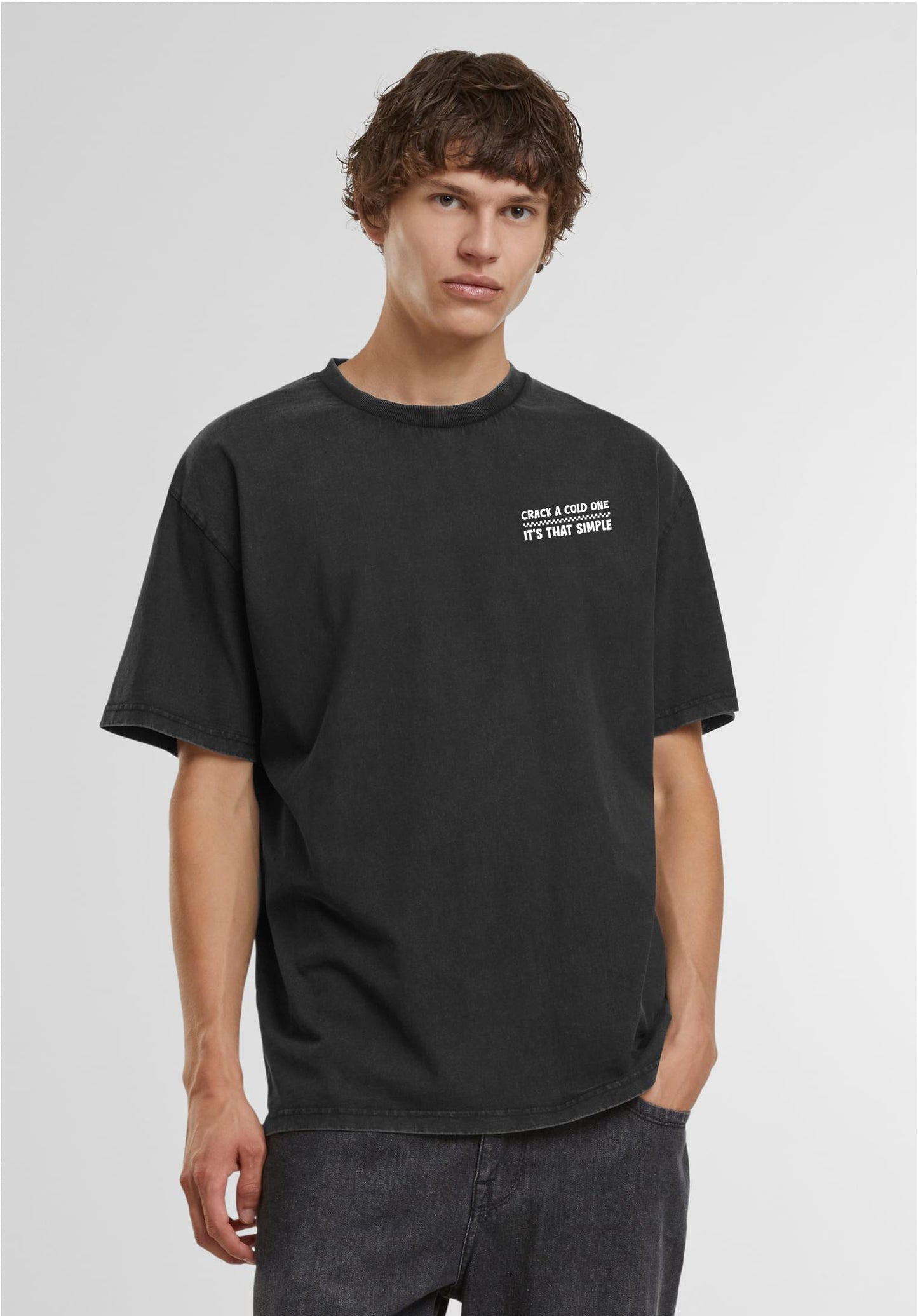 Crack A Cold One Oversized Vintage Acid Wahed T-Shirt