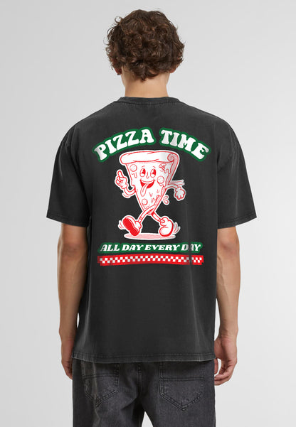 Pizza Oversized Vintage Acid Wahed T-Shirt