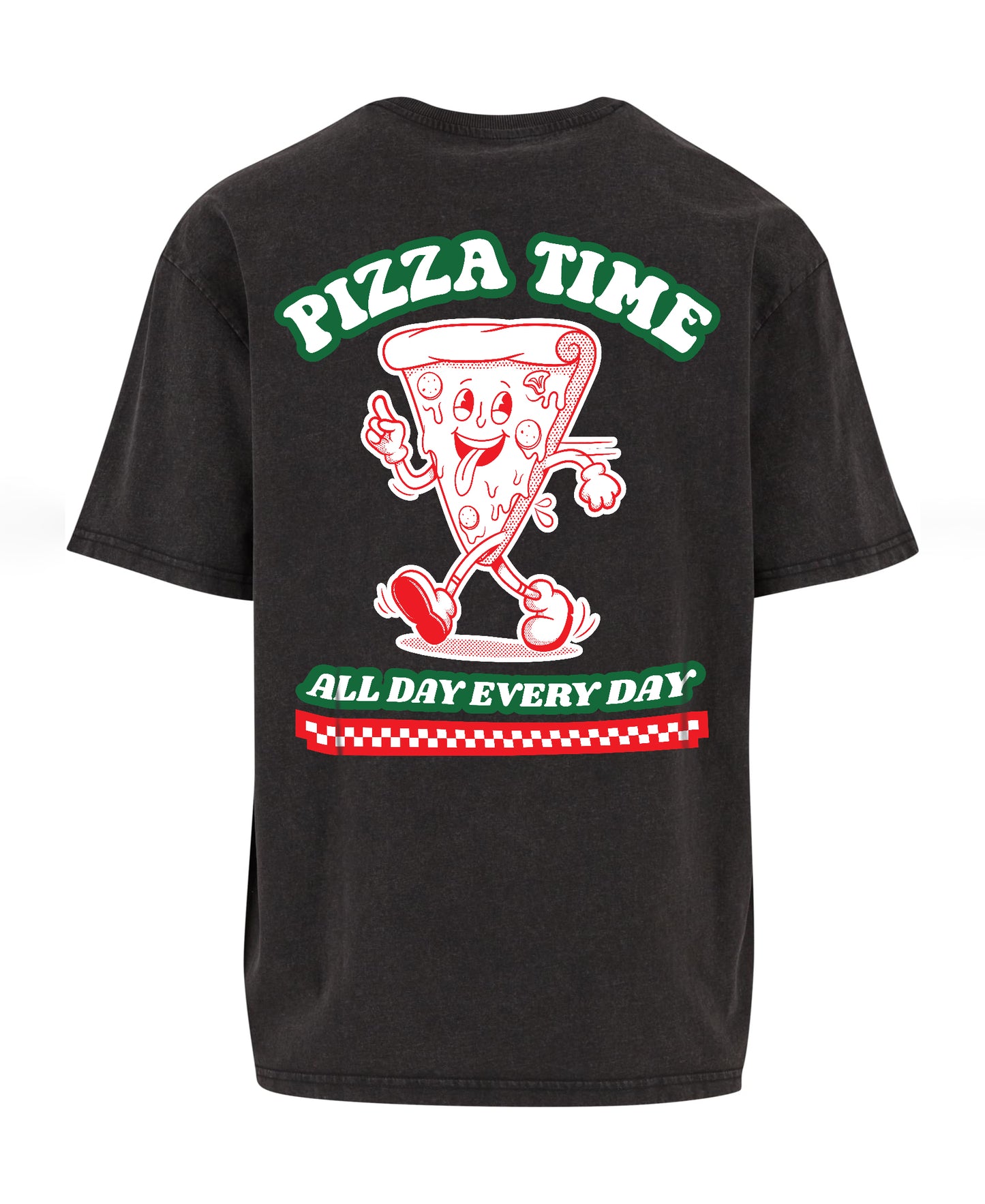 Pizza Oversized Vintage Acid Wahed T-Shirt