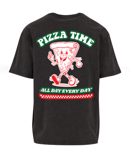 Pizza Oversized Vintage Acid Wahed T-Shirt