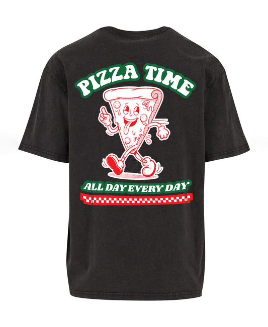 Pizza Oversized Vintage Acid Wahed T-Shirt