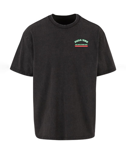 Pizza Oversized Vintage Acid Wahed T-Shirt